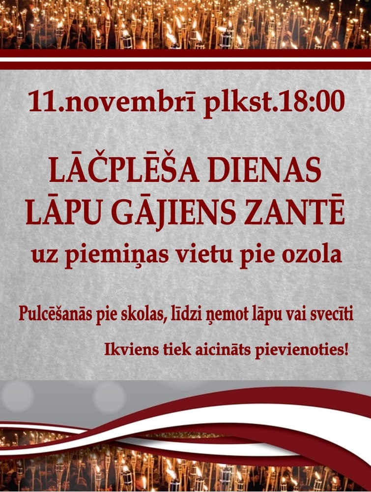Lāčplēša dienas lāpu gājiens Zantē