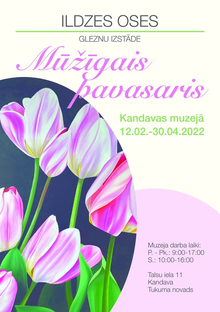 Ildzes Oses gleznu izstāde "Mūžīgais pavasaris" Kandavā
