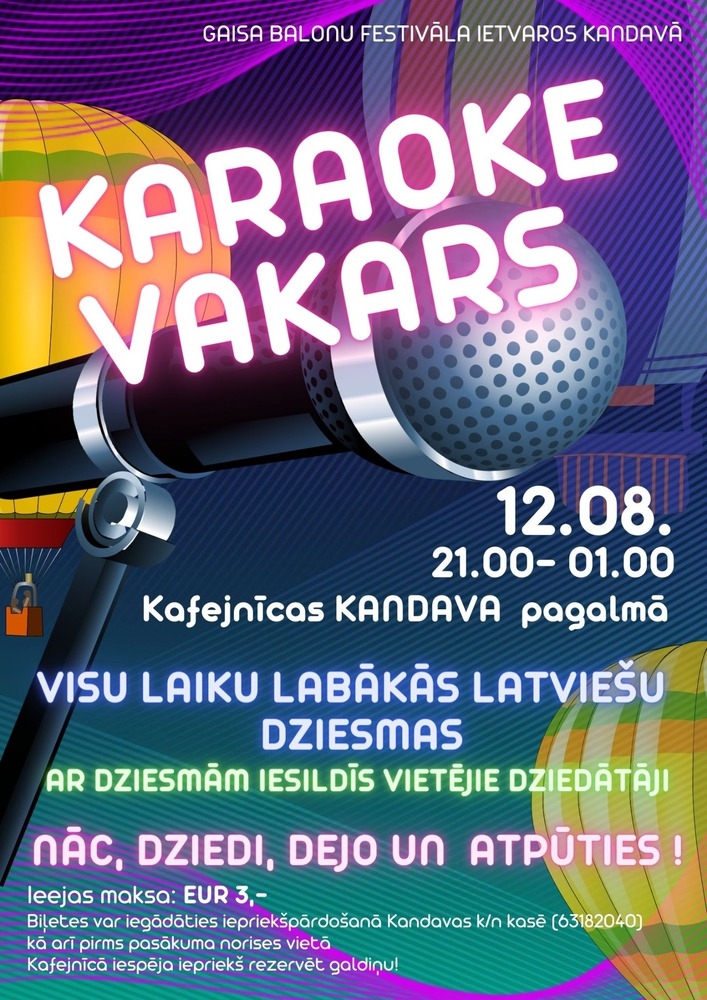 Karaoke vakars kafejnīcā ,,Kandava"