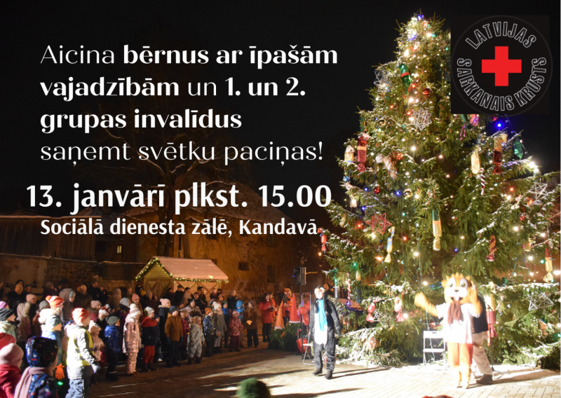 Svētku pasākums bērniem ar īpašām vajadzībām un 1. un 2. grupas invalīdiem Kandavā