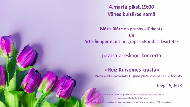 Pavasara ieskaņu koncerts "Reiz Kurzemes krastā"