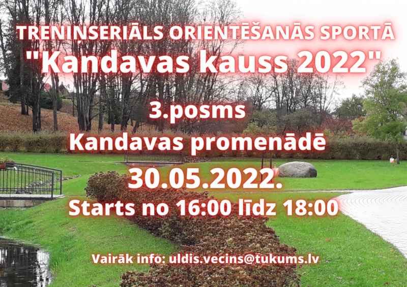 Treniņseriāls orientēšanās sportā "Kandavas kauss 2022" 3.posms