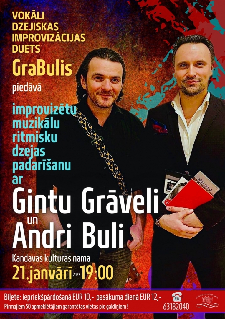 Muzikāli dzejiska performance ar Andri Buli un Gintu Grāveli