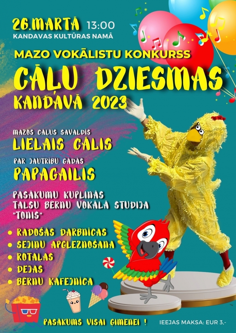 Mazo vokālistu konkurss "Cāļa dziesmas Kandavā" 