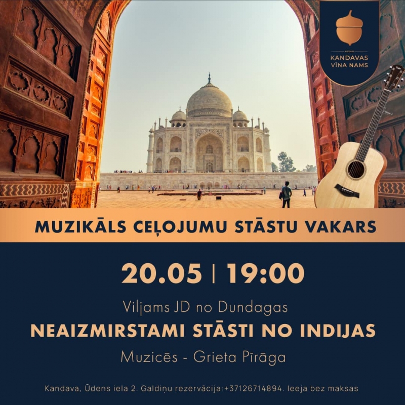 Muzikāls ceļojumu stāstu vakars "Indija"