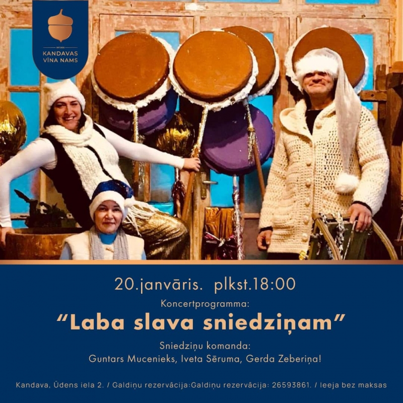 Muzikāli izklaidējošs vakars Kandavas vīna namā