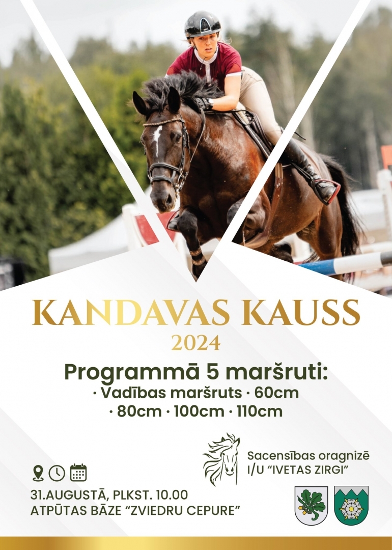 Atklātās jāšanas sporta sacensības šķēršļu pārvarēšanā "Kandavas kauss 2024"