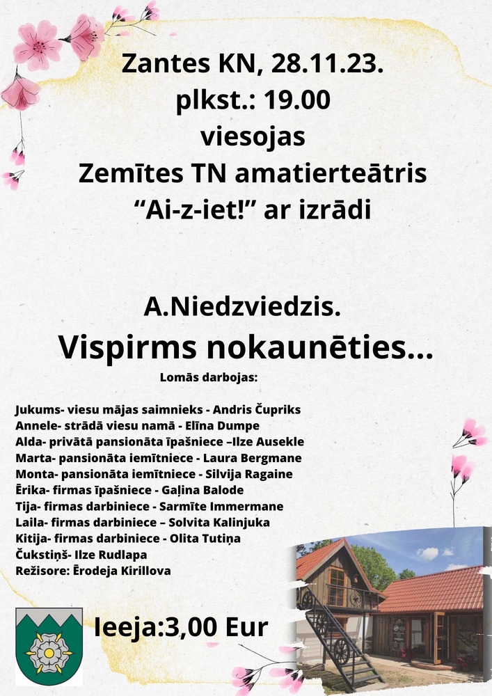 Zemītes amatierteātra "Ai-z-iet" izrāde - A.Niedzviedzis "Vispirms nokaunēties"