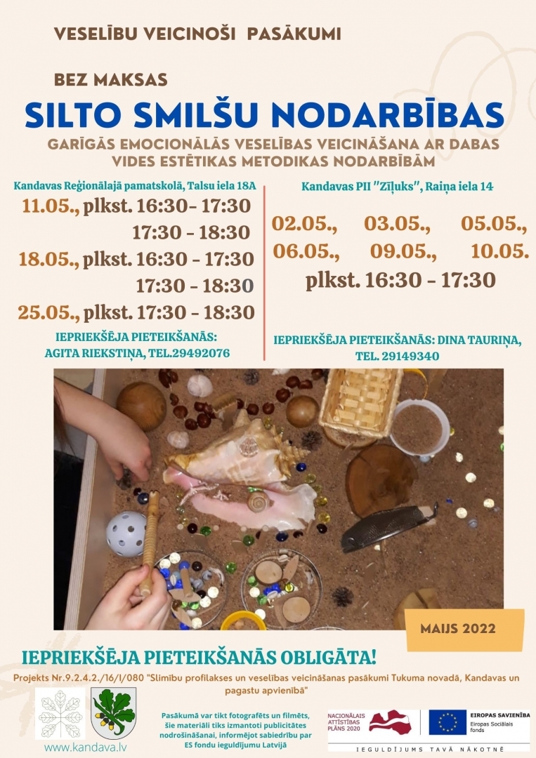 Maijā turpinās veselības veicināšanas pasākumi Kandavas un pagastu apvienības teritorijā