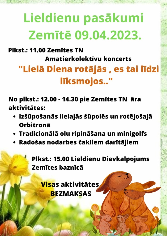 Lieldienu pasākumi Zemītē