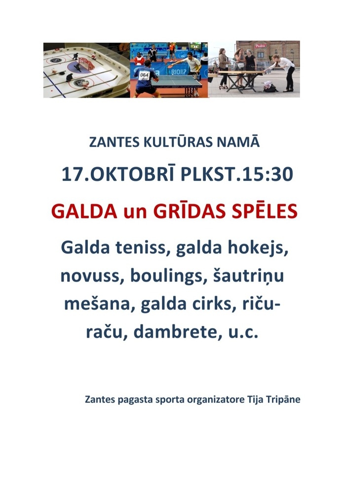 Galda un grīdas spēļu pēcpusdiena