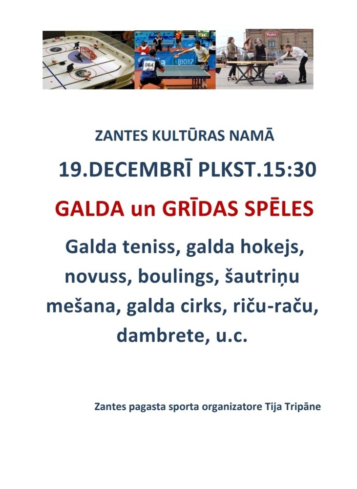 Galda un grīdas spēļu pēcpusdiena