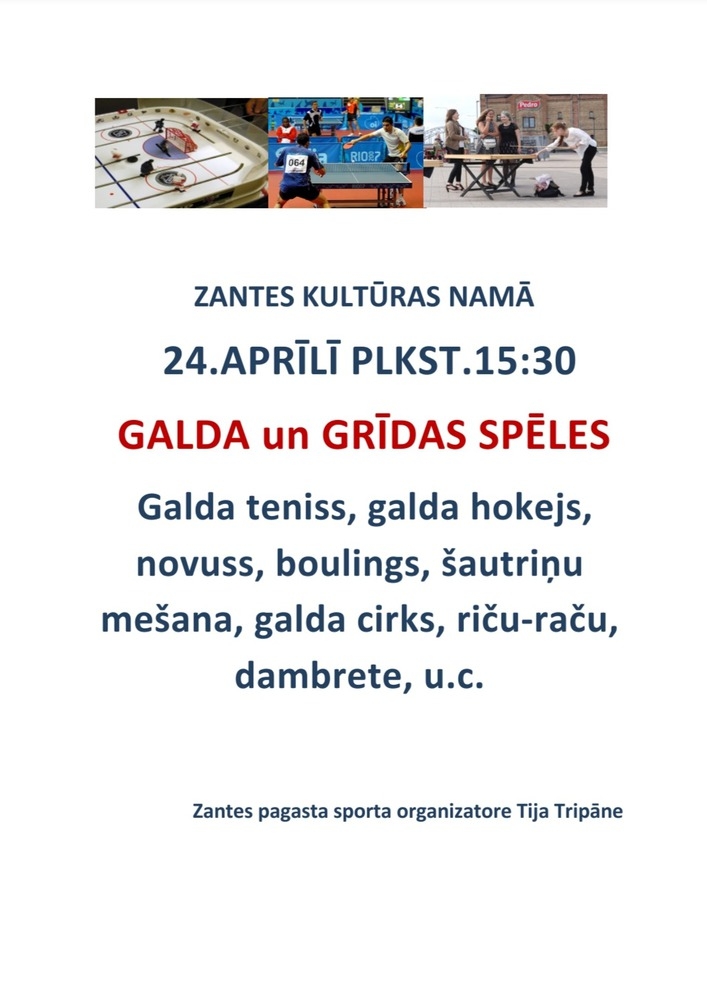 Galda un grīdas spēļu pēcpusdiena