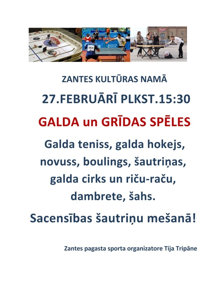 Galda un grīdas spēļu pēcpusdiena bērniem un jauniešiem