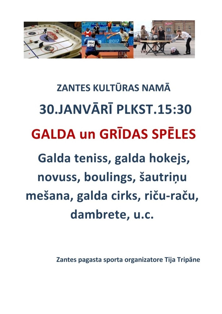 Galda un grīdas spēļu pēcpusdiena