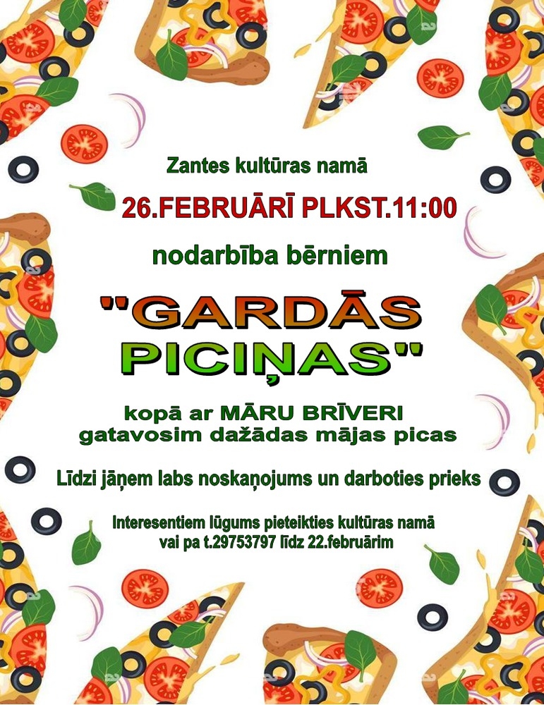 Nodarbība bērniem "Gardās piciņas"