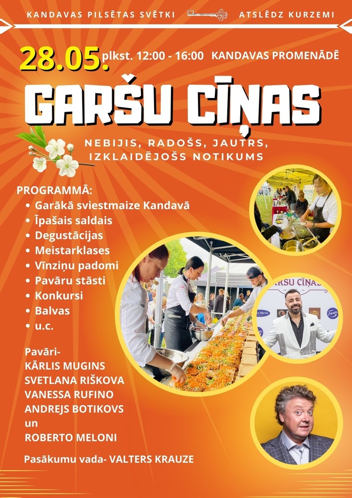 GARŠU CĪŅAS. Nebijis, jautrs, radošs, izklaidējošs notikums Kandavas promenādē