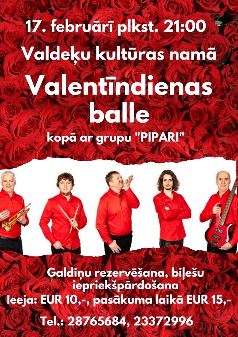 Valentīndienas balle kopā ar grupu “Pipari”