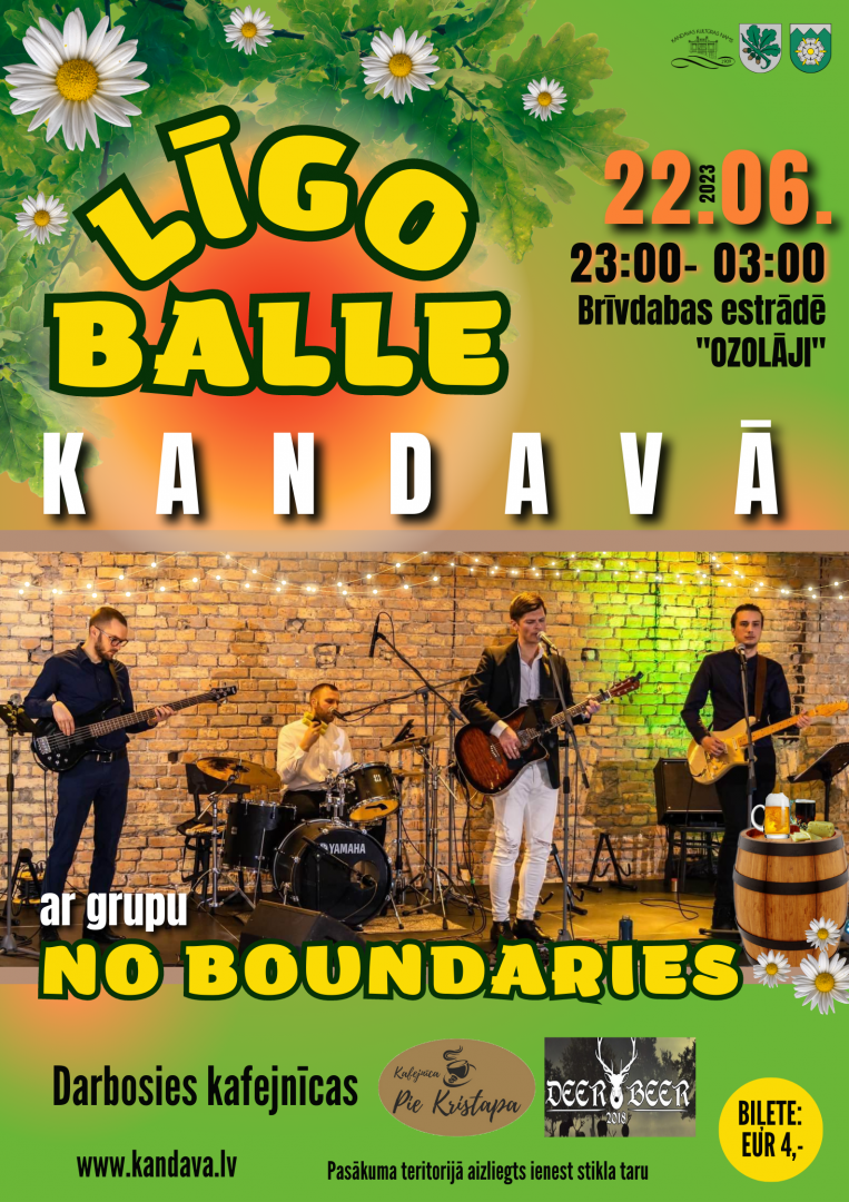 LĪGO ZAĻUMBALLE ar grupu „No Boundaries”