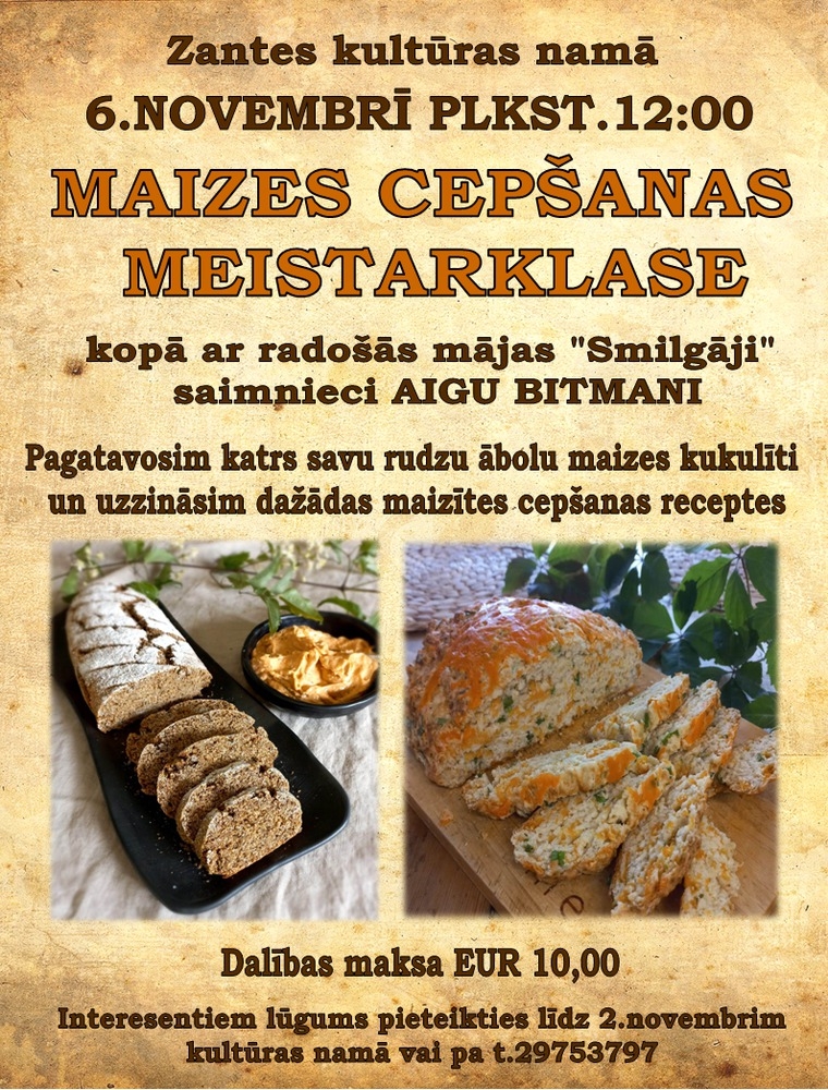 Maizes cepšanas meistarklase