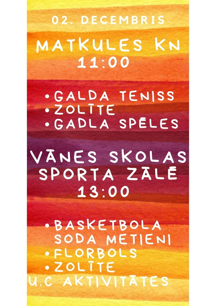 Sportiskas aktivitātes Vānē