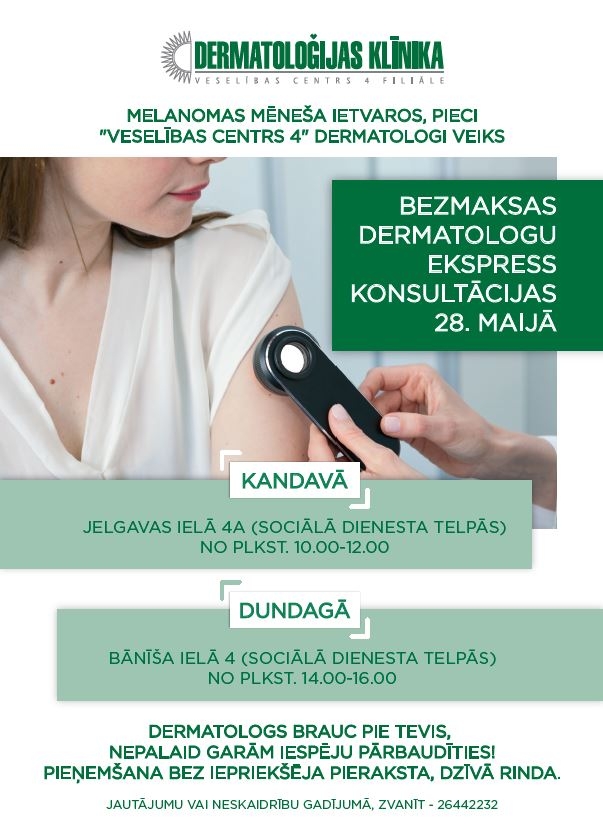 Bezmaksas dermatologu ekspress konsultācijas Kandavā