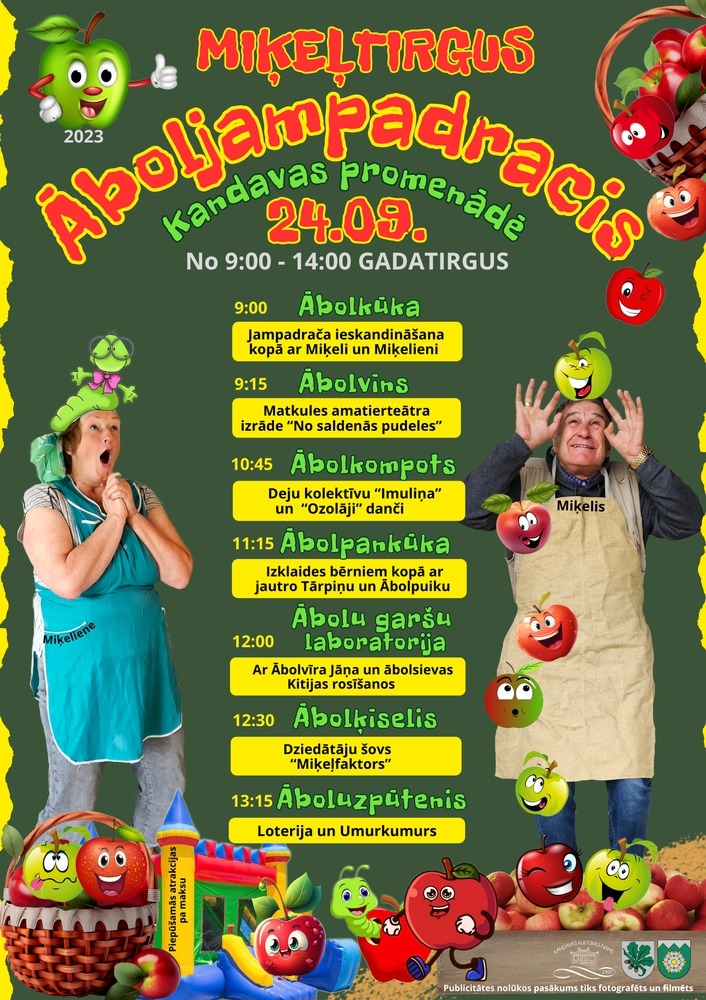 Miķeļdtirgus Āboljampadracis Kandavas promenādē