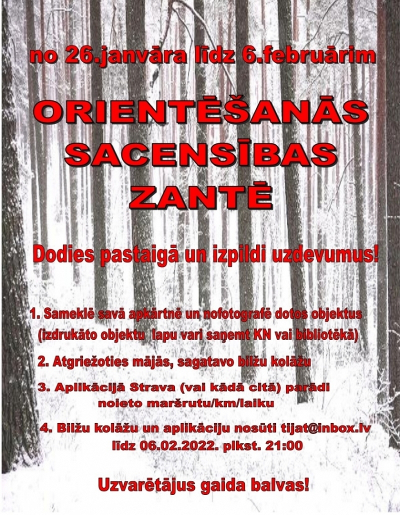 Orientēšanās sacensības Zantē