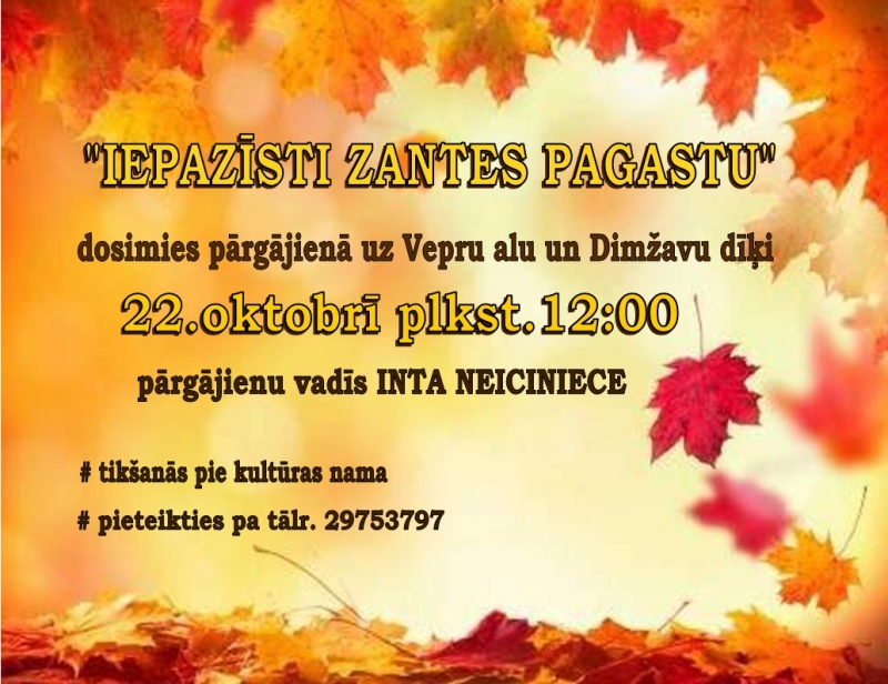 Pārgājiens "Iepazīsti Zantes pagastu"