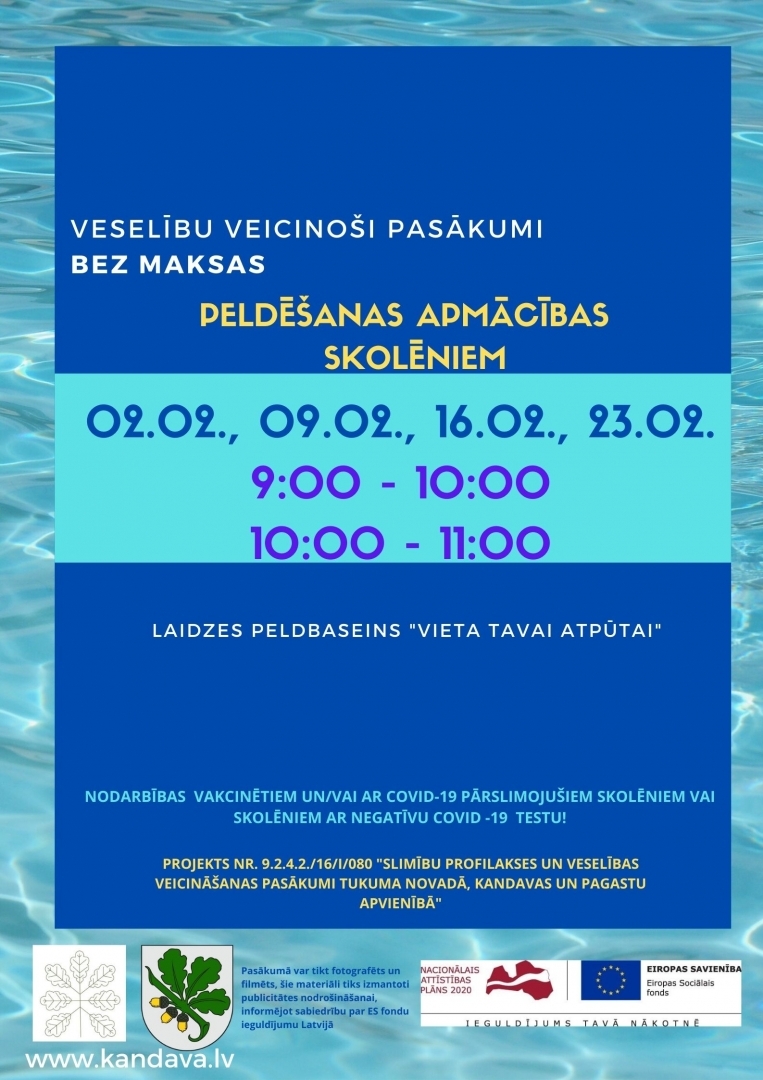 Februārī turpinās slimību profilakses un veselības veicināšanas pasākumi Kandavas un pagastu apvienības teritorijā