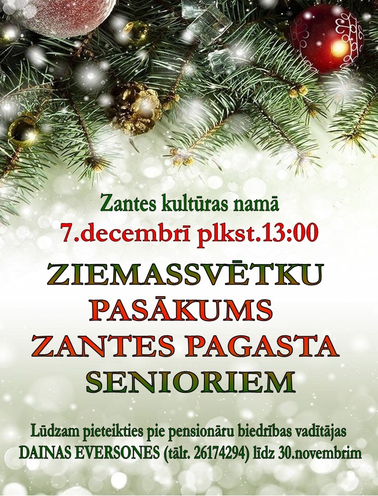 Ziemassvētku pasākums Zantes pagasta senioriem