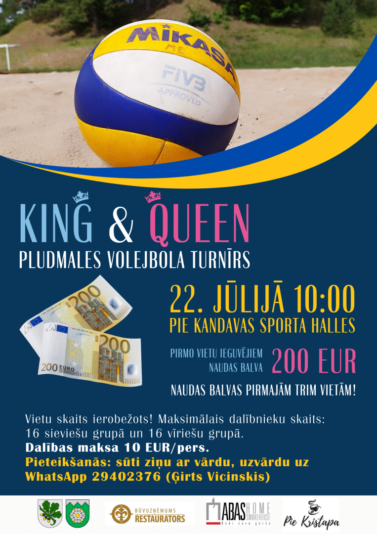 Pludmales volejbola turnīrs "King & Queen"
