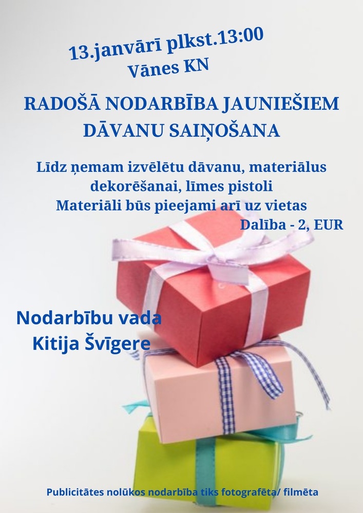 Radošā nodarbība - Dāvanu saiņošana