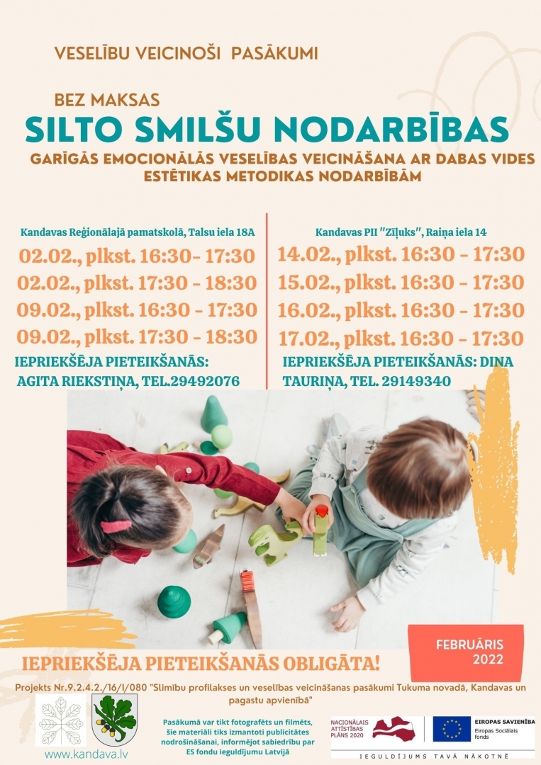 Februārī turpinās slimību profilakses un veselības veicināšanas pasākumi Kandavas un pagastu apvienības teritorijā