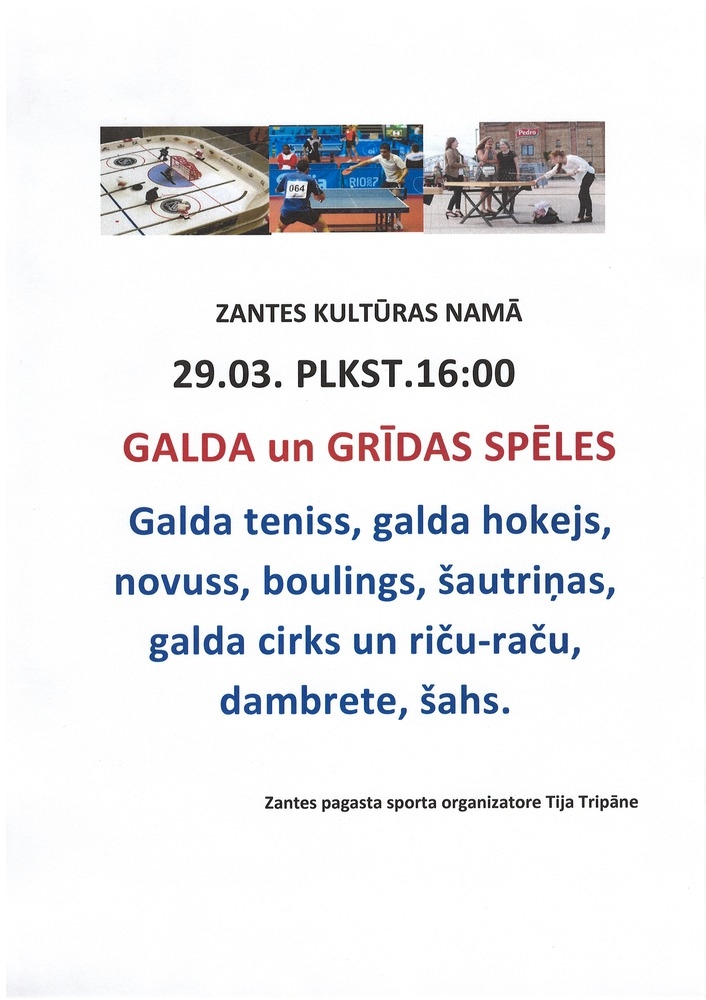 Galda un grīdas spēļu pēcpusdiena