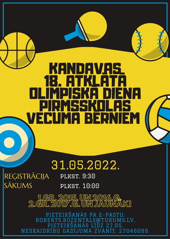 Kandavas 18.atklātā olimpiskā diena pirmsskolas vecuma bērniem