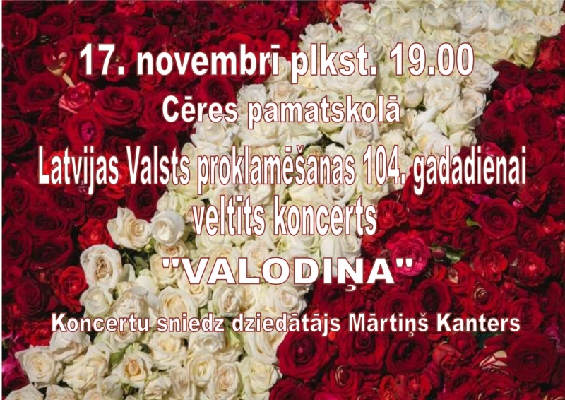 Latvijas Valsts proklamēšanas 104. gadadienai veltīts koncerts "Valodiņa"