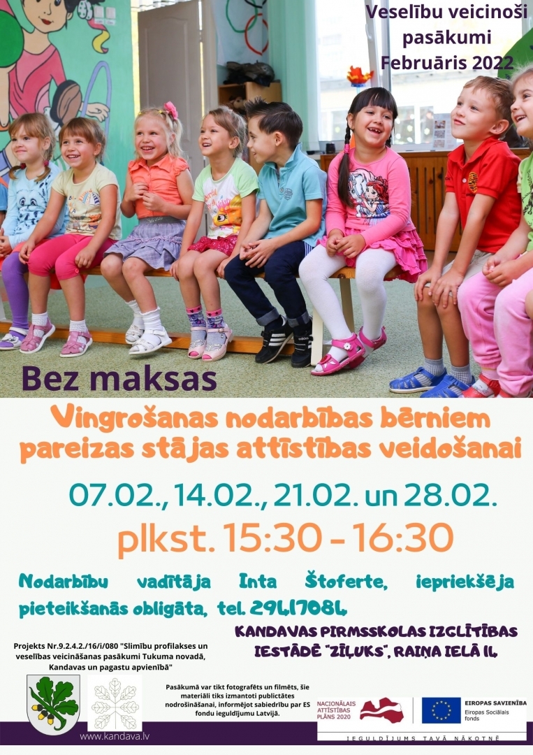 Februārī turpinās slimību profilakses un veselības veicināšanas pasākumi Kandavas un pagastu apvienības teritorijā