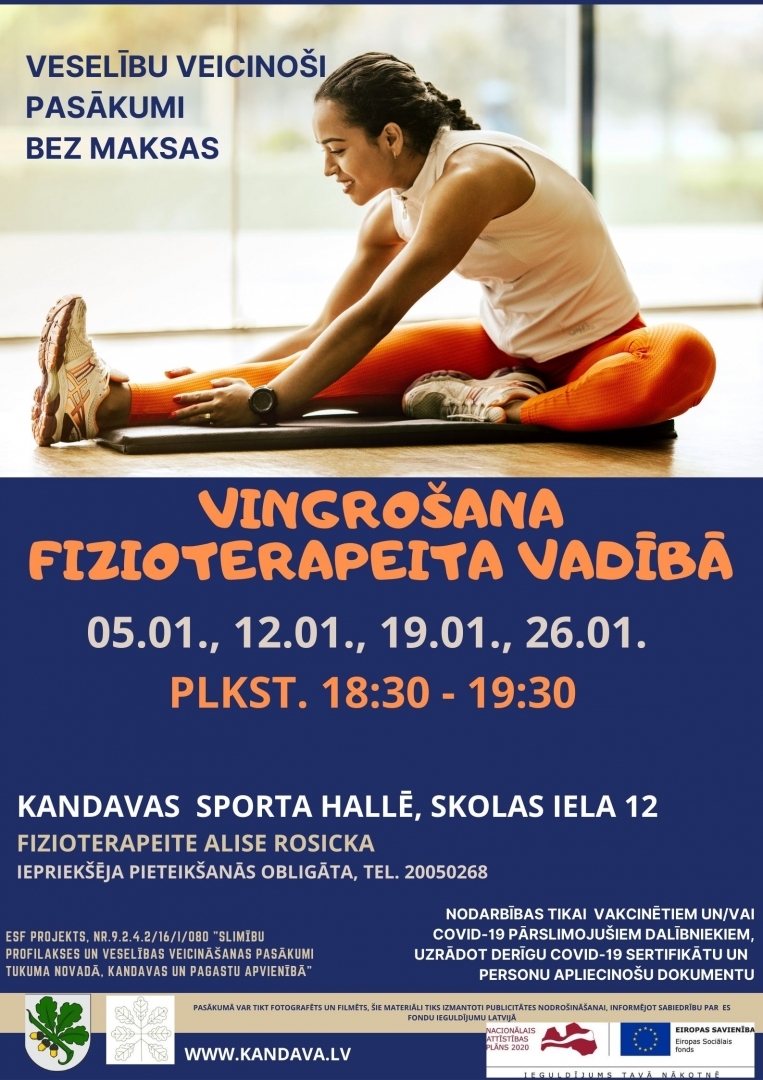Janvārī turpinās slimību profilakses un veselības veicināšanas pasākumi Kandavas un pagastu apvienības teritorijā