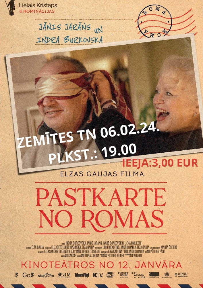 Jaunā latviešu filma "Pastkarte no Romas"