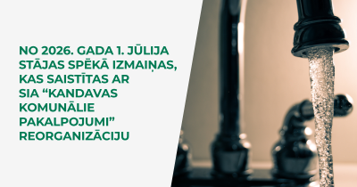 No 1. jūlija mainās komunālo pakalpojumu sniedzēji bijušajā SIA “Kandavas komunālie pakalpojumi” apkalpošanas teritorijā