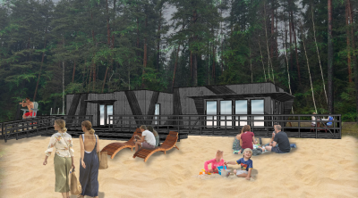 Melnezera apkārtnes labiekārtošanas projekta vizualizācija