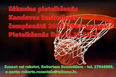 Piesakies Kandavas čempionātam basketbolā vīriešiem!