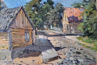 Mākslinieka glezna ar māju