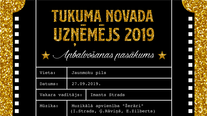 Notiks ikgadējais uzņēmēju apbalvošanas pasākums “Tukuma novada uzņēmējs 2019”