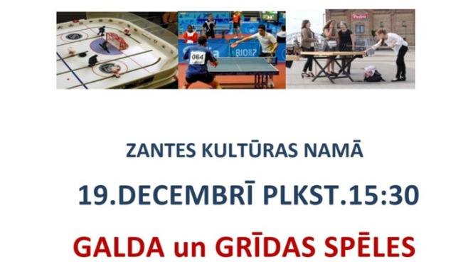 Galda un grīdas spēļu pēcpusdiena