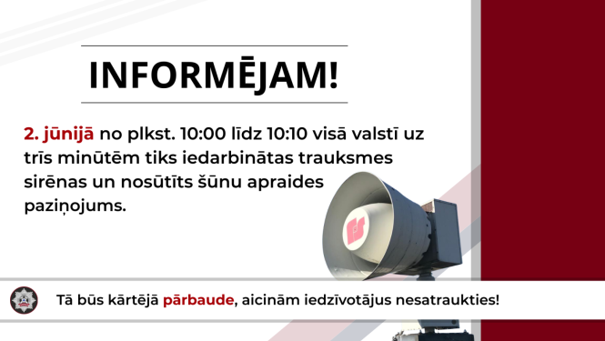 sirēnu pārbaude 2.06.2026.