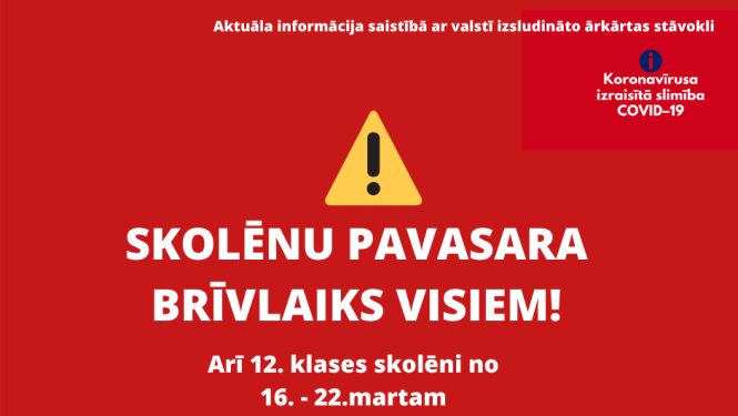 Skolēnu pavasara brīvlaiks visiem!