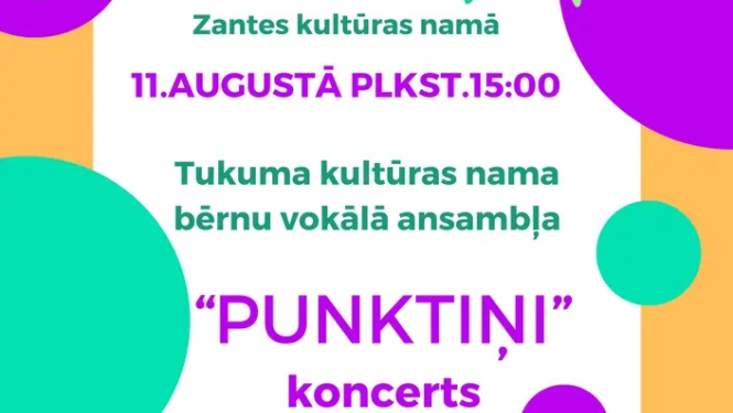 Tukuma kultūras nama bērnu vokālā ansambļa "PUNKTIŅI" koncerts