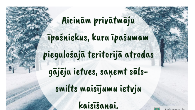 Piesaki sāls-smilts maisījumu saņemšanu